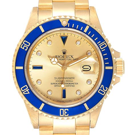 rolex yellow gold submariner serti|rolex submariner aftermarket dial.